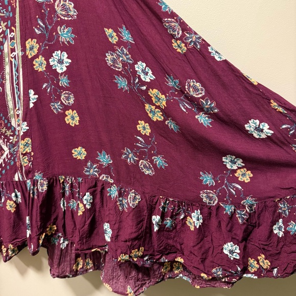 Free People Intimately French Quarter Trapeze Slip Dress - Burgundy Medallion M - Picture 6 of 10